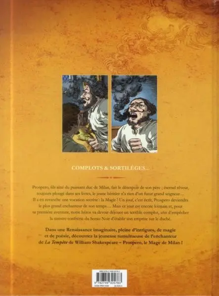 Verso de l'album Prospero Tome 1 Le Mage de Milan