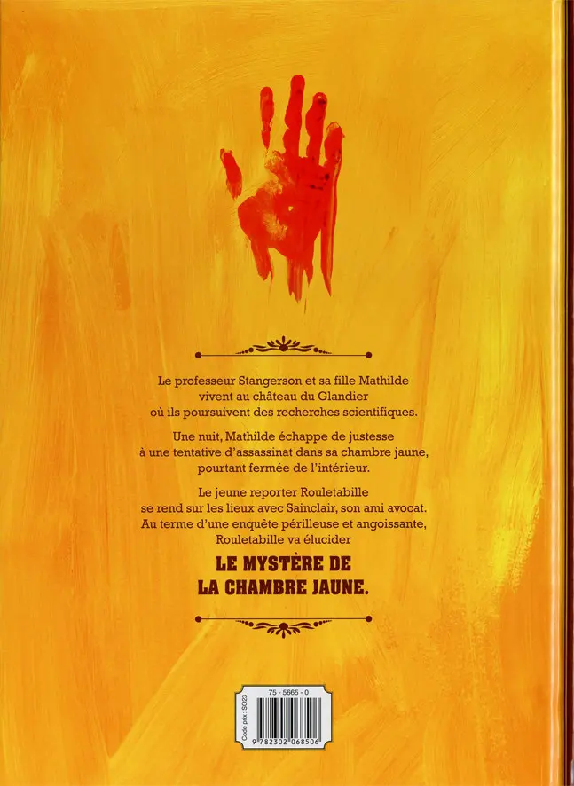 Verso de l'album Une aventure de Rouletabille Tome 1 Le mystère de la chambre jaune
