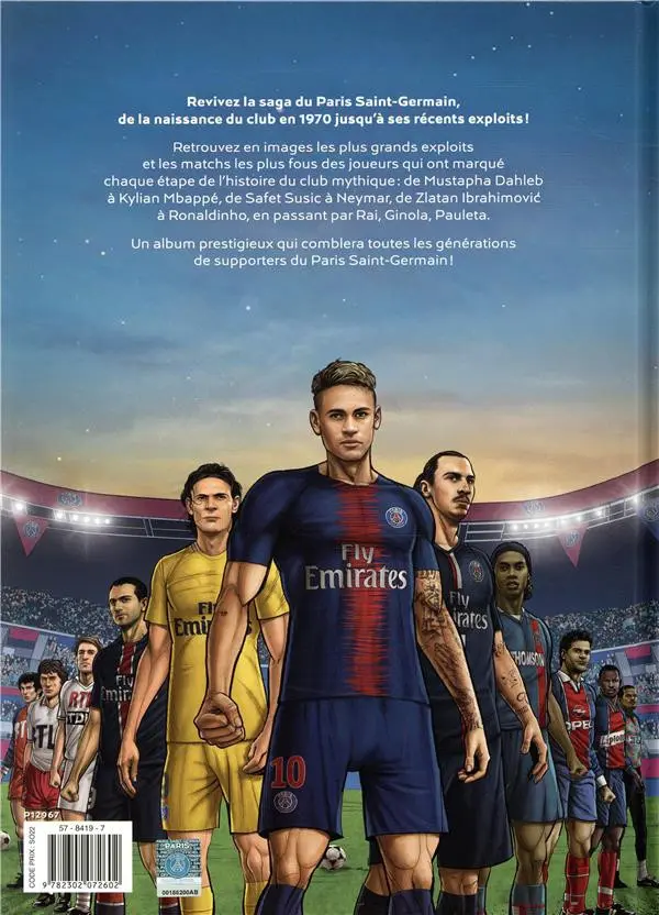 Verso de l'album La Saga du Paris Saint-Germain
