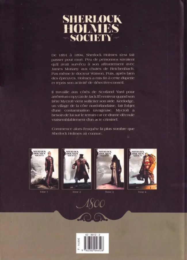 Verso de l'album Sherlock Holmes Society Tome 1 L'Affaire Keelodge