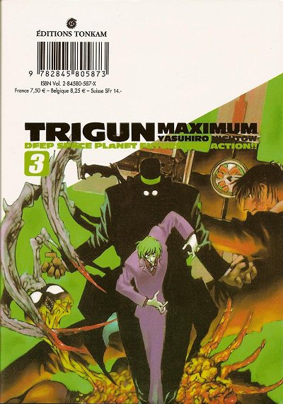 Verso de l'album Trigun maximum 3 His Life As A...