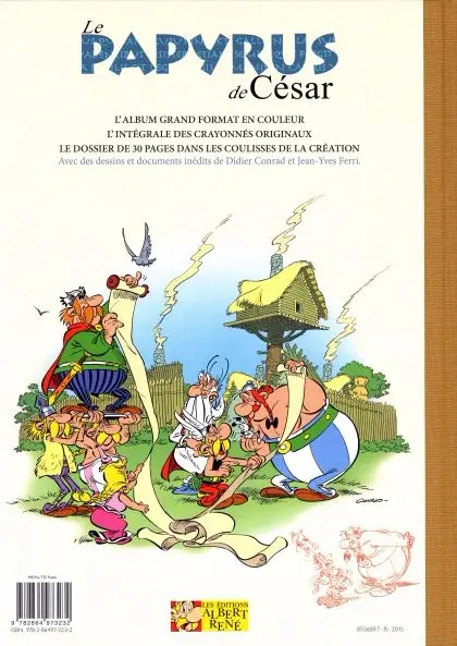 Verso de l'album Astérix Tome 36 Le Papyrus de César