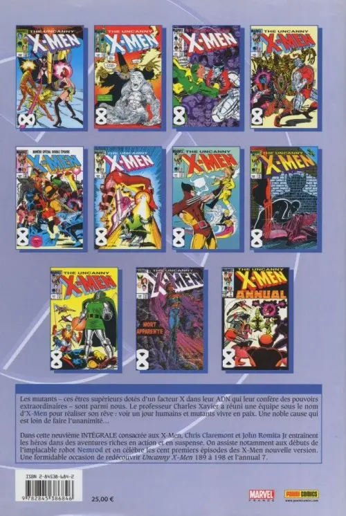 Verso de l'album X-Men L'intégrale Tome 9 1985 (I)