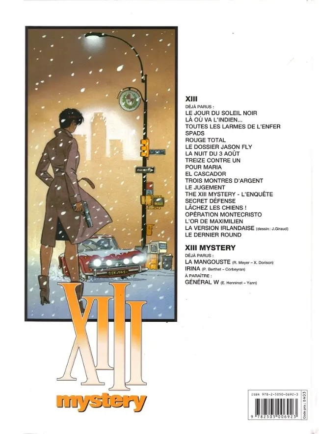 Verso de l'album XIII Mystery Tome 2 Irina