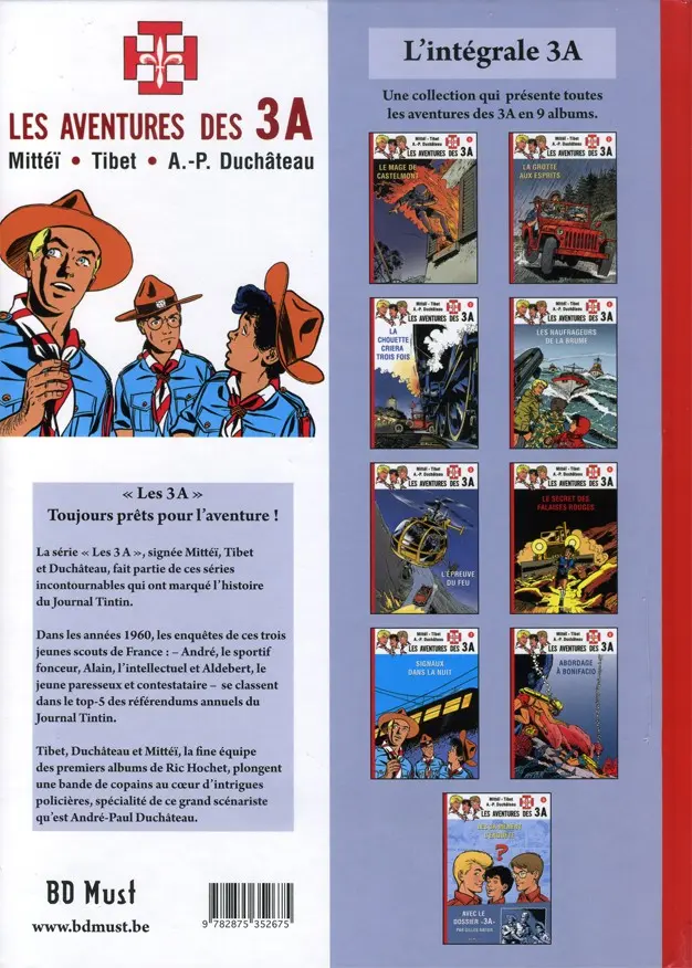 Verso de l'album Les aventures des 3 A Tome 2 L'épreuve du feu
