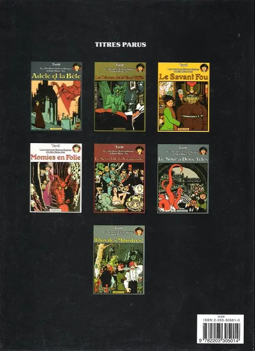 Verso de l'album Les Aventures Extraordinaires d'Adèle Blanc-Sec Tome 1 Adèle et la Bête
