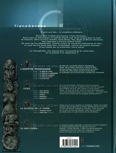 Verso de l'album L'Ancêtre programmé Tome 1 Le temps de l'éveil