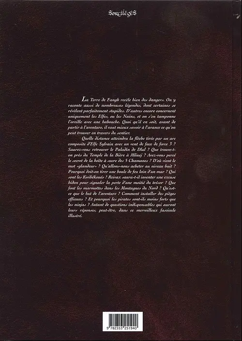 Verso de l'album Les Arcanes de Naheulbeuk Tome 3 La vie d'aventurier