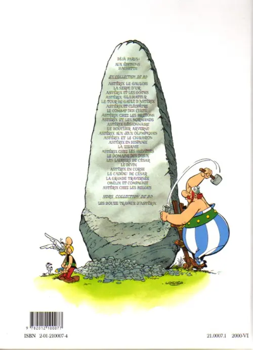 Verso de l'album Astérix Tome 7 Le combat des chefs