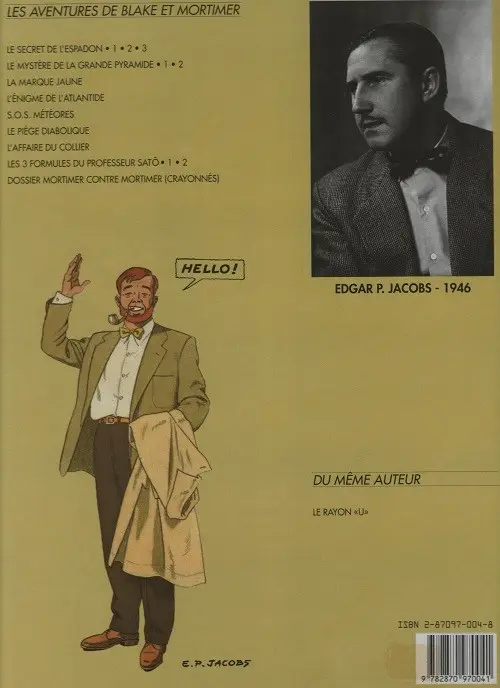 Verso de l'album Blake et Mortimer Tome 2 Le Secret de l'Espadon