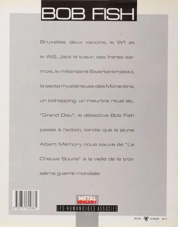 Verso de l'album Bob Fish