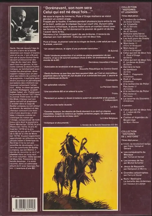 Verso de l'album Celui qui est né deux fois / Red road Tome 2 La danse du soleil
