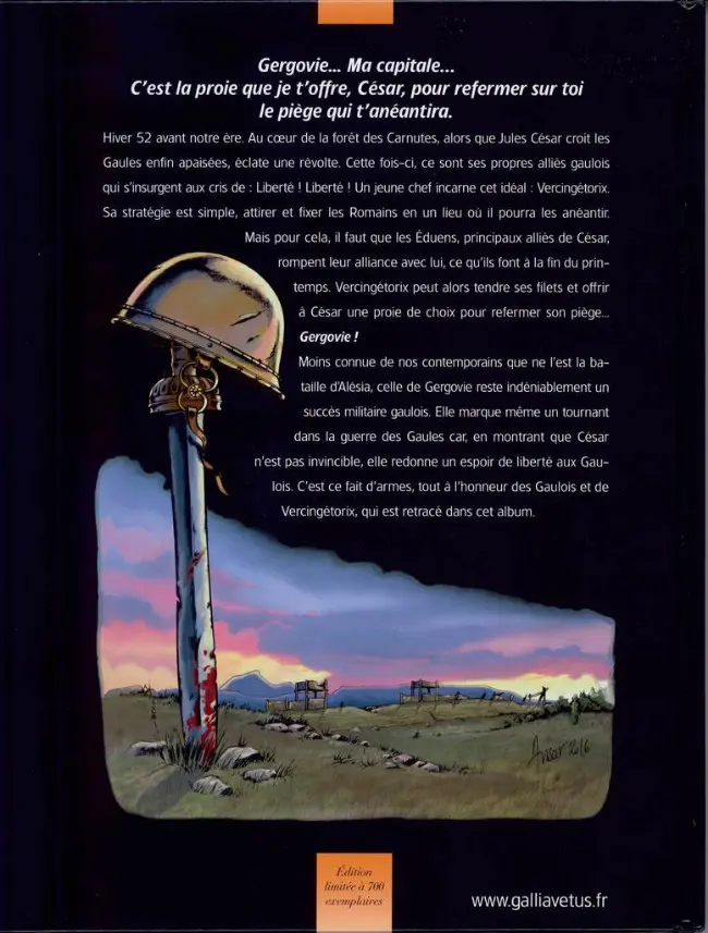 Verso de l'album Gergovie La victoire