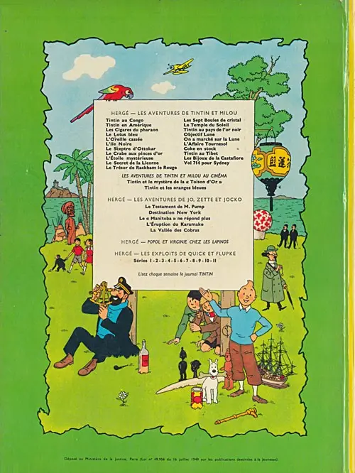 Verso de l'album Les Aventures de Jo, Zette et Jocko Tome 4 Le Rayon du Mystère 2e épisode, L'éruption du Karamako