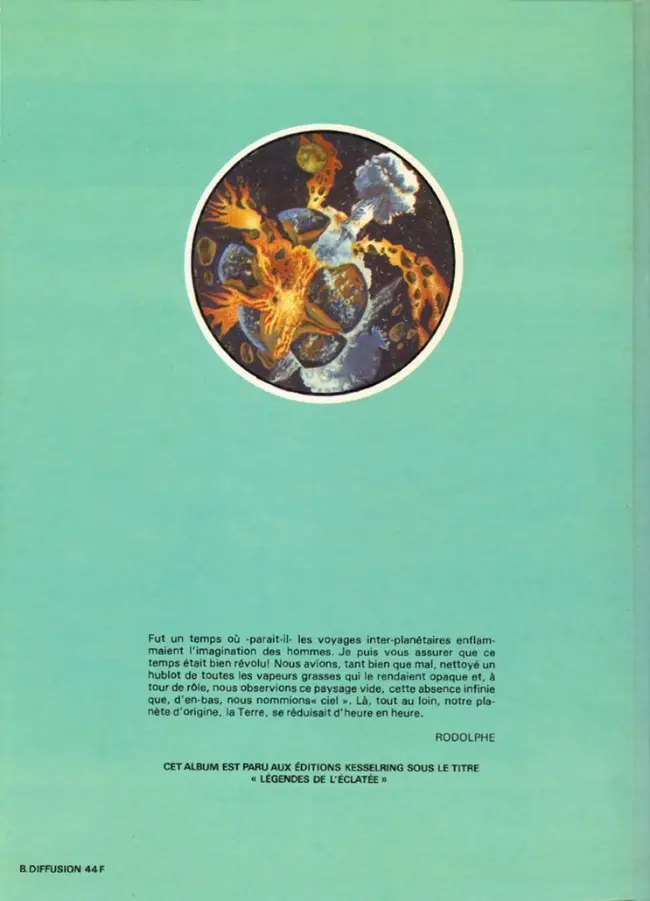 Verso de l'album Légendes de l'éclatée / La Planète oubliée La Planète oubliée