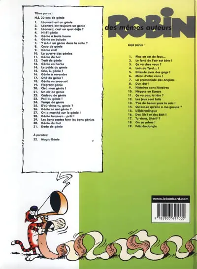 Verso de l'album Léonard Tome 2 Léonard est toujours un génie !