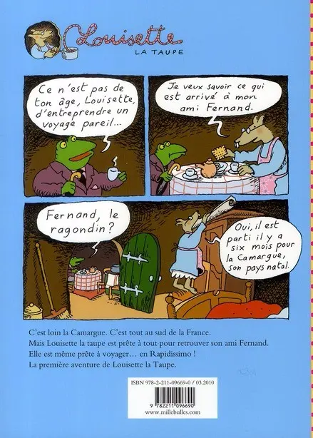 Verso de l'album Louisette la taupe Tome 1 Rapidissimo