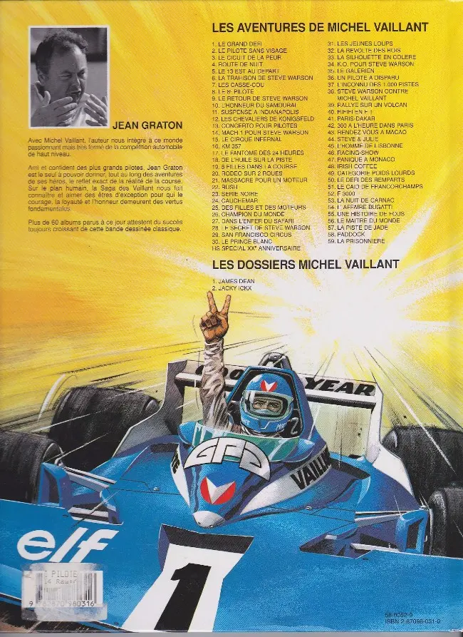 Verso de l'album Michel Vaillant Tome 8 Le 8e pilote