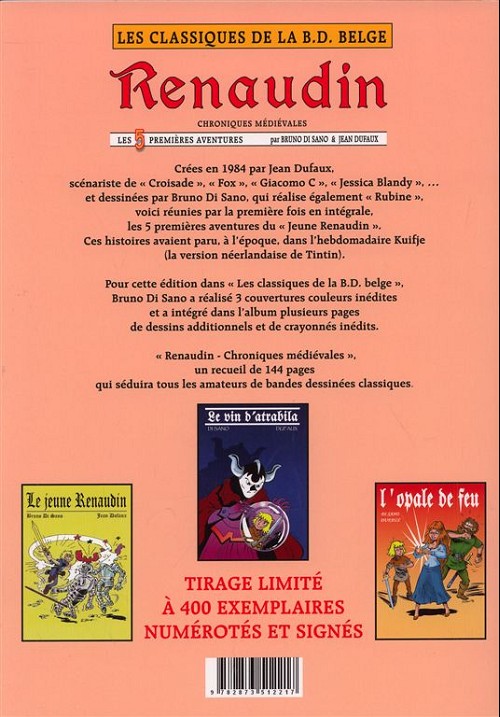 Verso de l'album Renaudin Tome 5 Chroniques médiévales