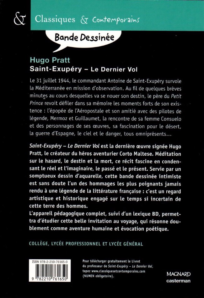 Verso de l'album Saint-Exupéry Le Dernier Vol