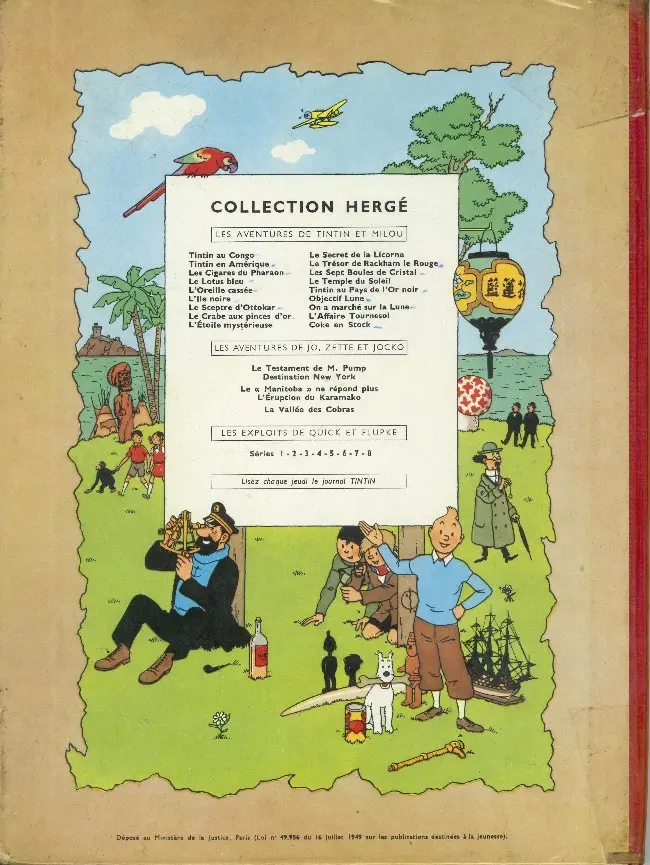 Verso de l'album Tintin Tome 6 L'oreille cassée