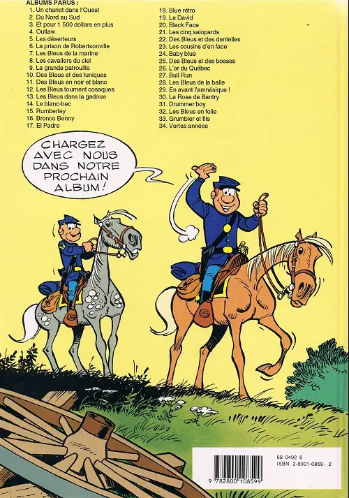 Verso de l'album Les Tuniques Bleues Tome 2 Du nord au sud