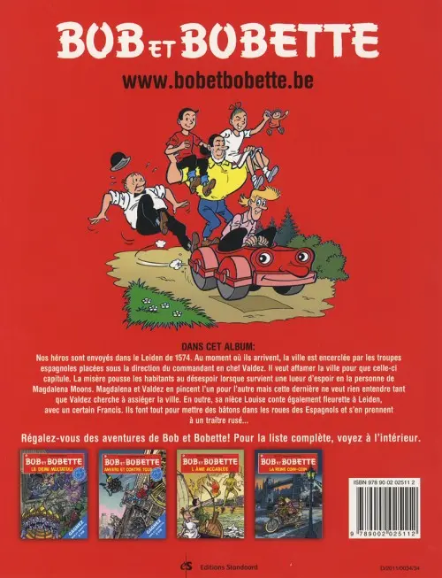 Verso de l'album Bob et Bobette Tome 314 À l'aide à Leyde