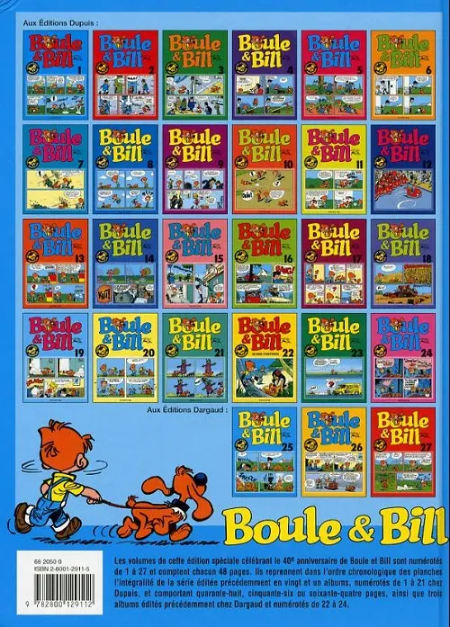 Verso de l'album Boule & Bill Tome 25
