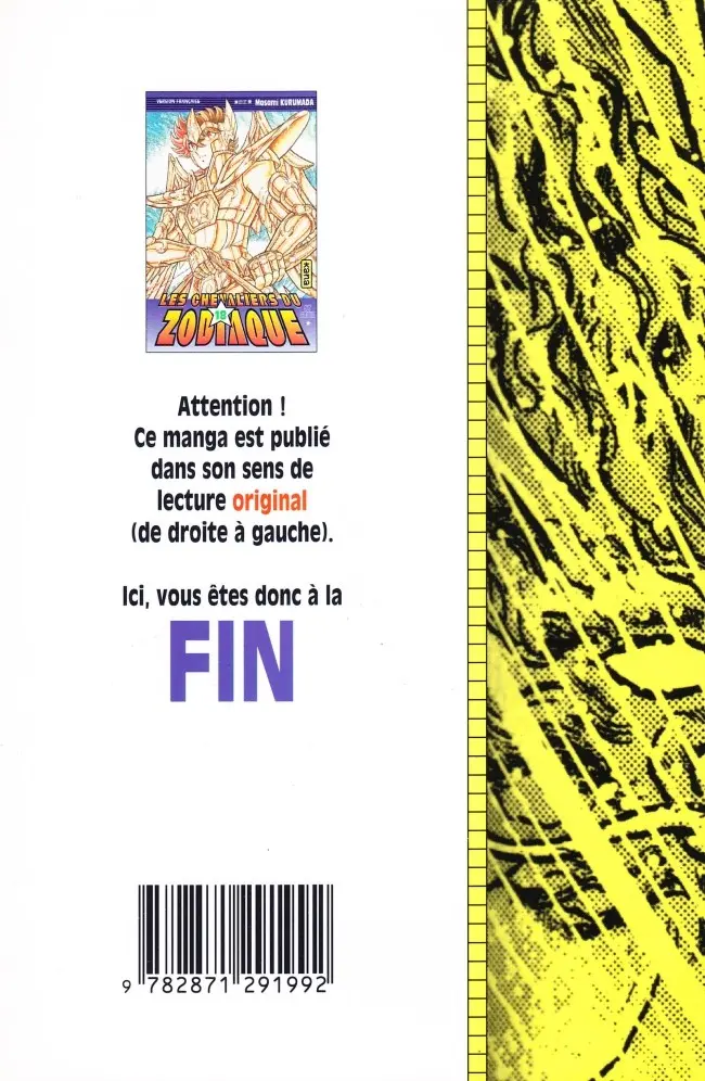 Verso de l'album Saint Seiya - Les Chevaliers du Zodiaque 18 Au bout des vagues bleues