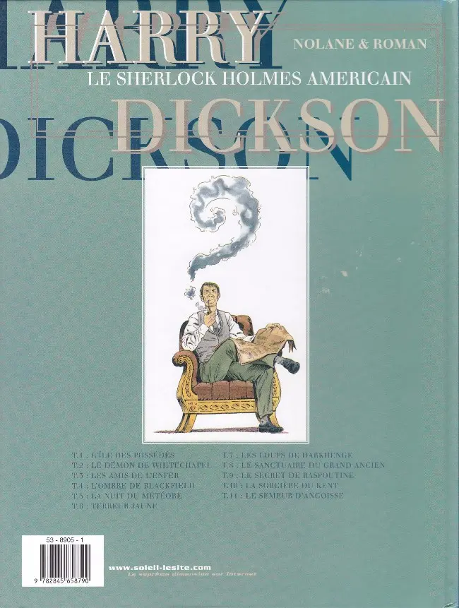 Verso de l'album Harry Dickson Tome 11 Le Semeur d'Angoisse