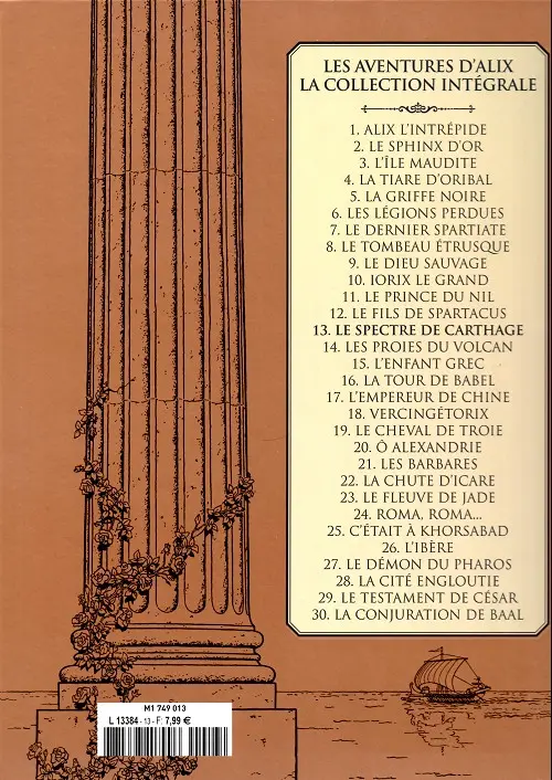 Verso de l'album Alix La collection Tome 13 Le spectre de Carthage