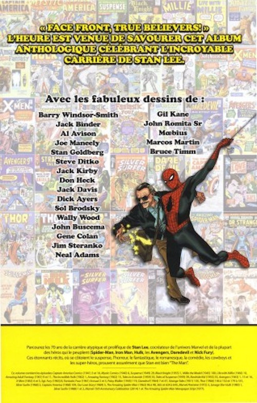Verso de l'album Stan Lee - Marvel Treasury Edition