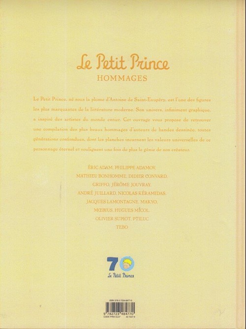 Verso de l'album Le Petit Prince - Les Nouvelles Aventures Hommages