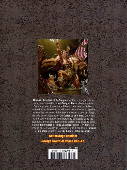 Verso de l'album The Savage Sword of Conan - La Collection Tome 14 Lune de sang