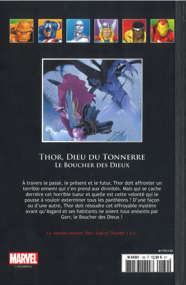Verso de l'album Marvel Comics - La collection Tome 130 Thor Dieu du Tonnerre - Le Boucher des Dieux