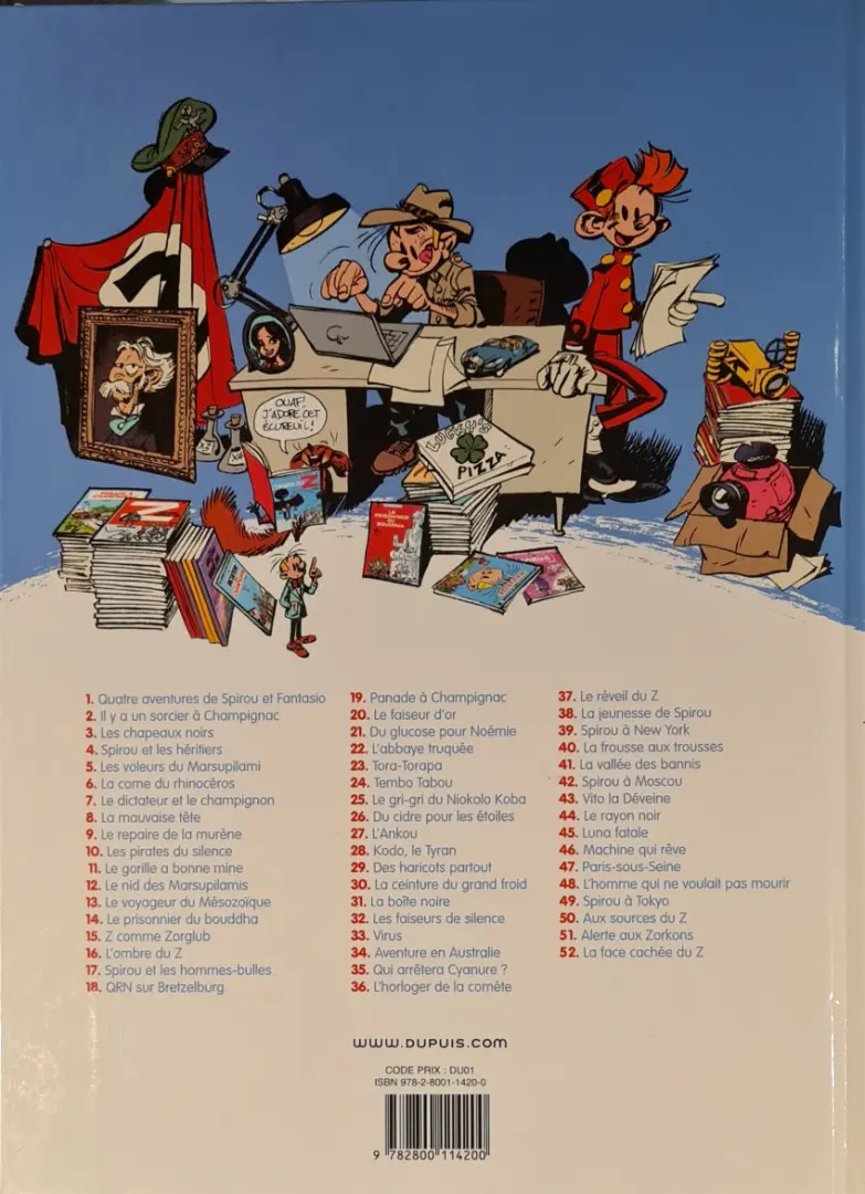 Verso de l'album Spirou et Fantasio Tome 38 La Jeunesse de Spirou