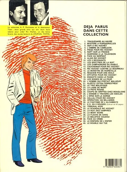 Verso de l'album Ric Hochet Tome 15 Le Monstre de Noireville