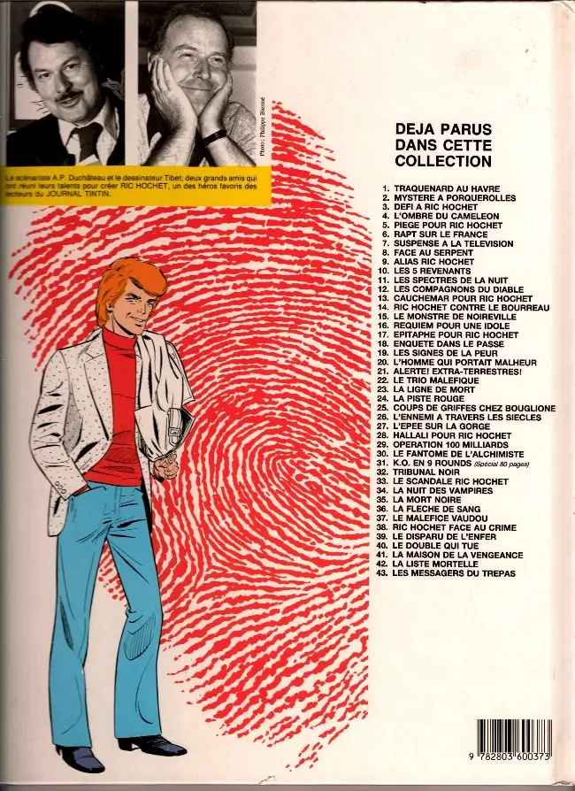 Verso de l'album Ric Hochet Tome 35 La mort noire