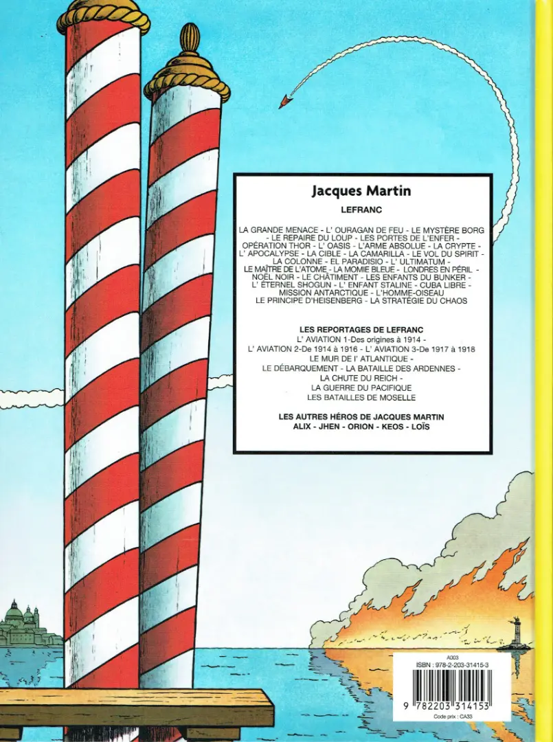 Verso de l'album Lefranc Tome 15 El Paradisio