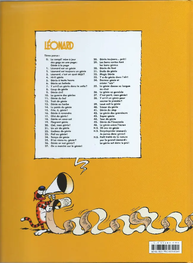 Verso de l'album Léonard Tome 26 Génie or not génie ?
