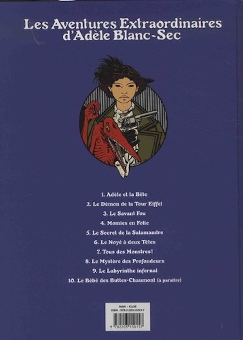 Verso de l'album Les Aventures Extraordinaires d'Adèle Blanc-Sec Tome 9 Le labyrinthe infernal