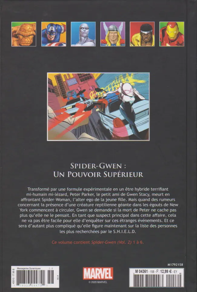 Verso de l'album Marvel Comics - La collection de référence Tome 158 Spider-Gwen : Un Pouvoir Supérieur