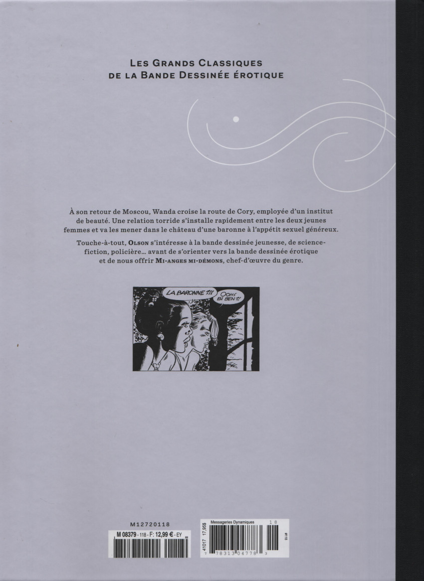 Verso de l'album Les Grands Classiques de la Bande Dessinée Érotique - La Collection Tome 118 Mi-anges mi-démons