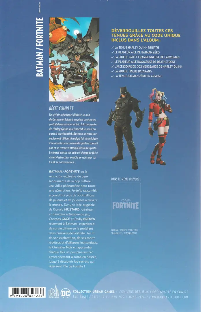 Verso de l'album Batman - Fortnite 1 Point zéro