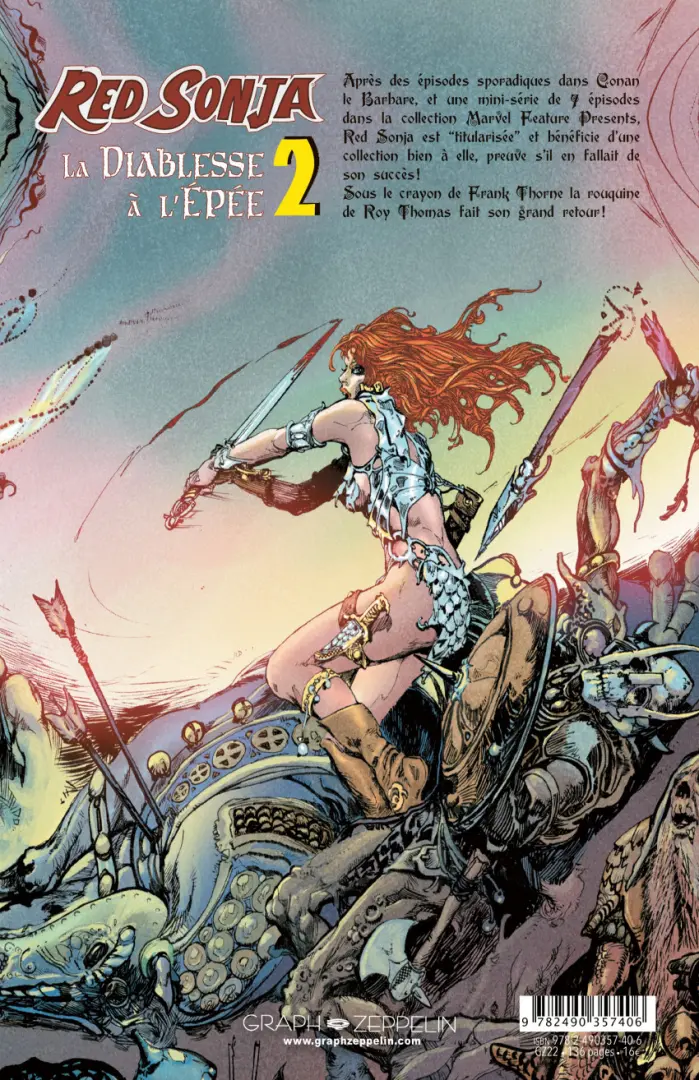 Verso de l'album Les Aventures Originales - Red Sonja, la diablesse à l'épée Volume 2 Les Années Marvel