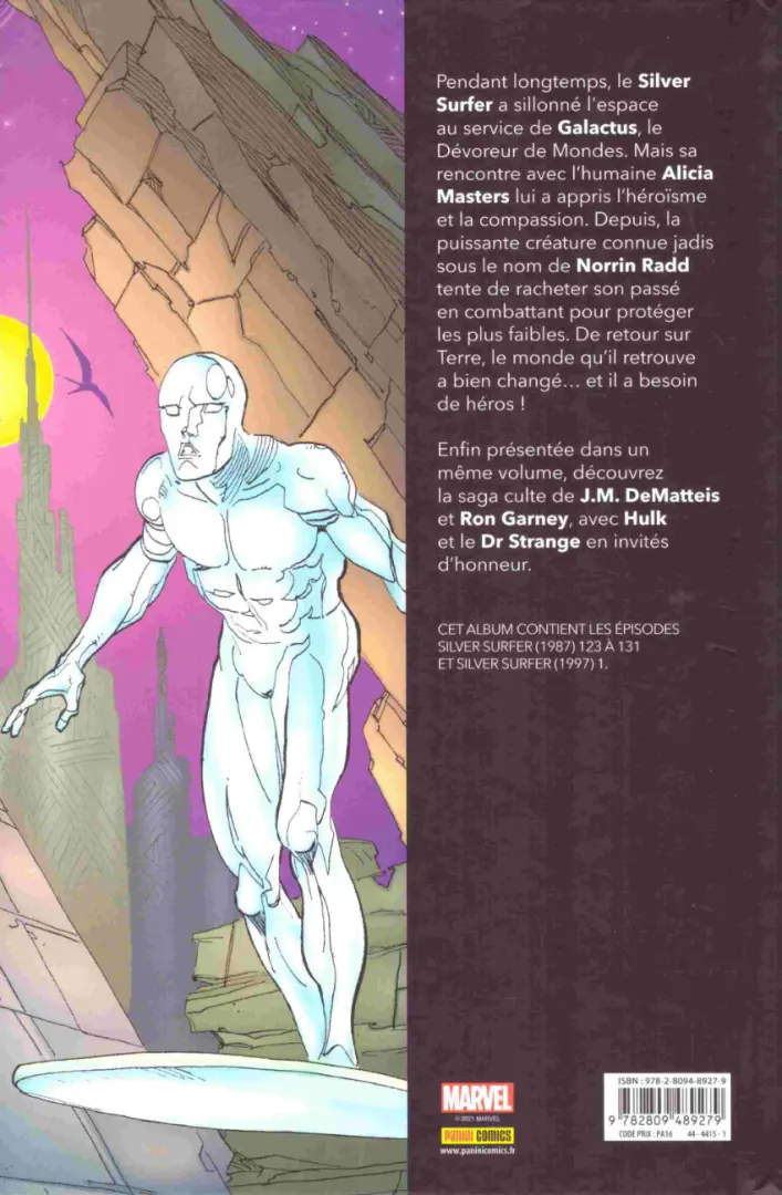 Verso de l'album Silver Surfer : Démons intérieurs