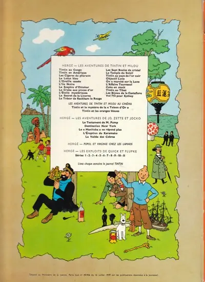 Verso de l'album Tintin Tome 22 Vol 714 pour Sydney