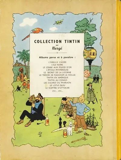Verso de l'album Tintin Tome 11 Le secret de la Licorne