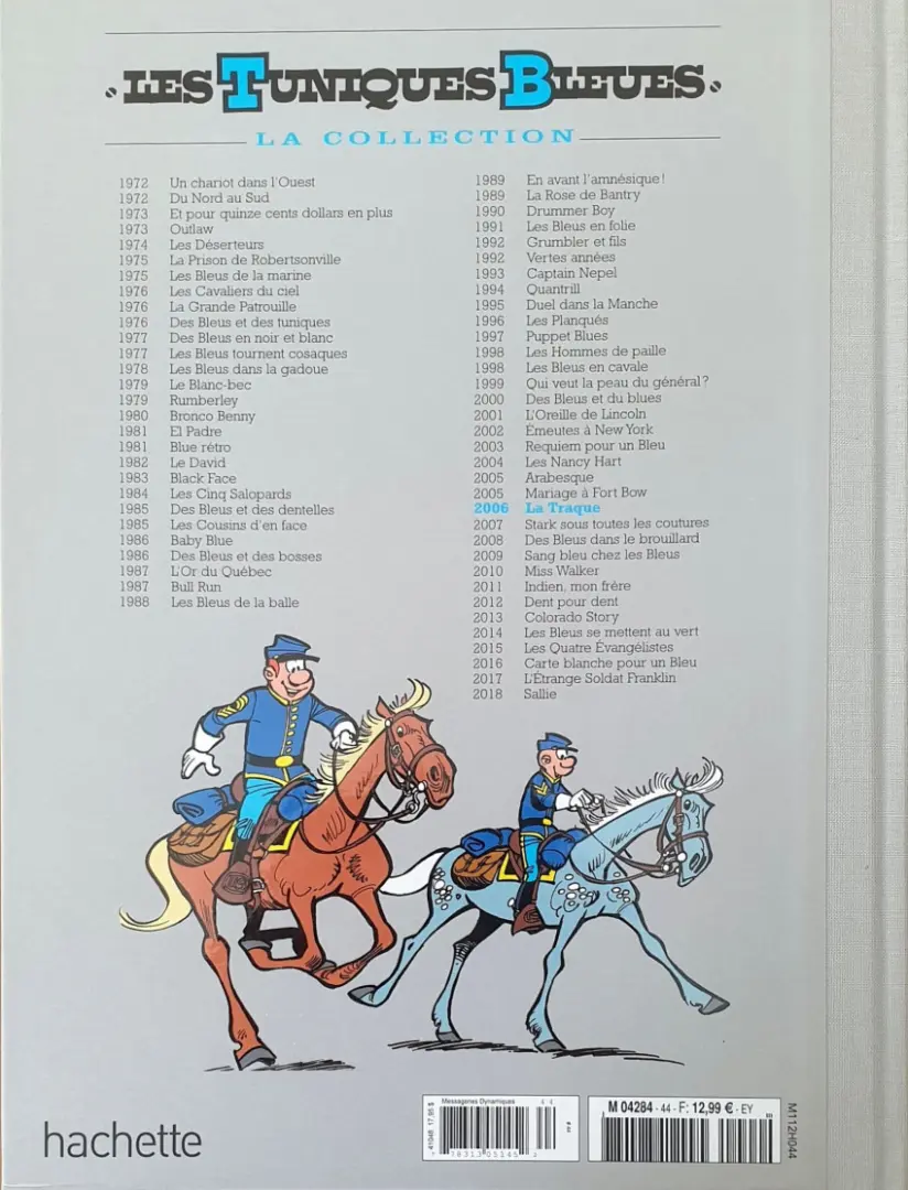 Verso de l'album Les Tuniques Bleues La Collection (Hachette) Tome 44 La traque