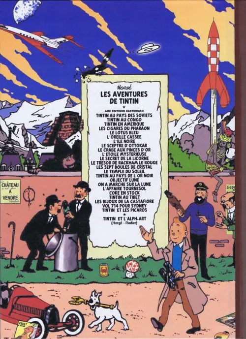 Verso de l'album Tintin Tintin et l'Alph-Art